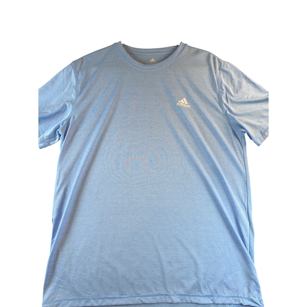 Adidas Golf Mens Large Light Blue Heathered Performance Short Sleeve T-Shirt